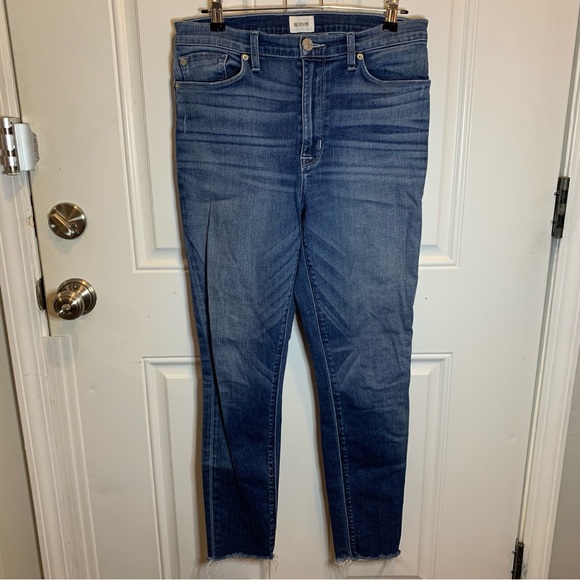 Hudson Jeans Barbara High Rise Waist Super Skinny Ankle Raw Hem Jean $195.00 - Picture 1 of 9